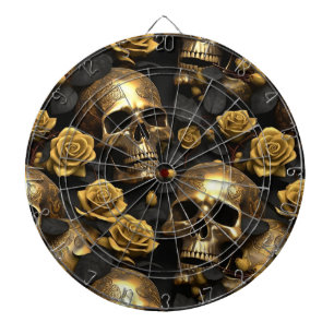 Een Schedel en Rozen Serie Ontwerp 8 Dartbord