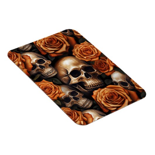 Een schedel en Rozen serie ontwerp 9 Magneet (Rechterzijde)