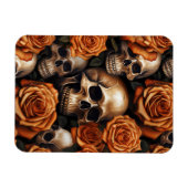 Een schedel en Rozen serie ontwerp 9 Magneet (Horizontaal)