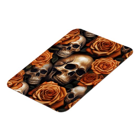 Een schedel en Rozen serie ontwerp 9 Magneet (Linkerzijde)