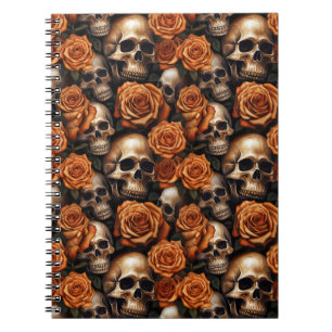 Een Schedel en Rozen Serie Ontwerp 9 Notitieboek