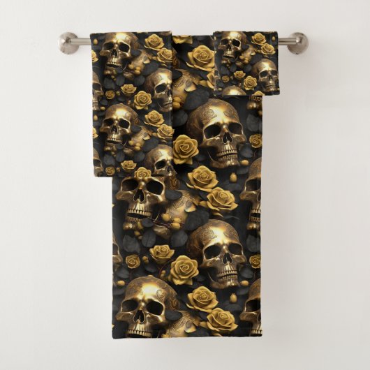 Een schedel en Rozen Series Design 8 Bad Handdoek (Insitu)