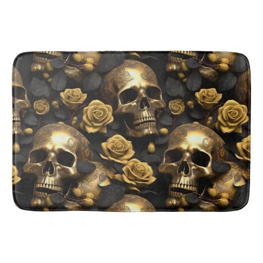 Een schedel en Rozen Series Design 8 Badmat (Voorkant)