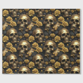 Een schedel en Rozen Series Design 8 Cadeaupapier (Vlak)