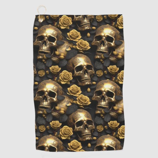 Een schedel en Rozen Series Design 8 Golfhanddoek (Voorkant)