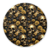 Een schedel en Rozen Series Design 8 Keramische Knop (Voorkant)