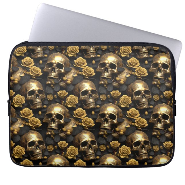 Een schedel en Rozen Series Design 8 Laptop Sleeve (Voorkant)