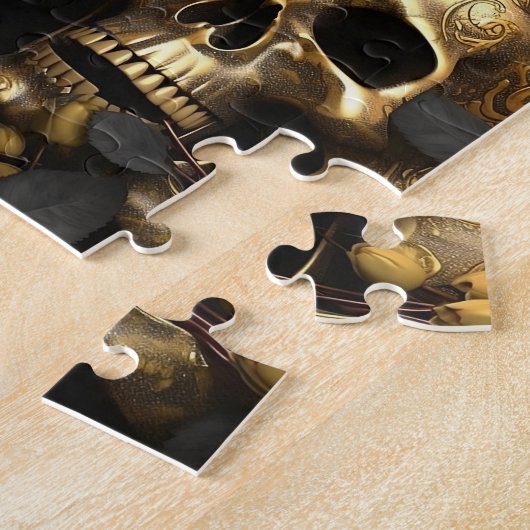 Een schedel en Rozen Series Design 8 Legpuzzel (Zijkant)