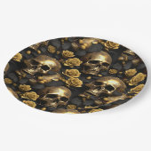 Een schedel en Rozen Series Design 8 Papieren Bordje (Gekanteld)