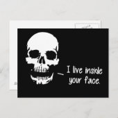 Een schedel leeft in je gezicht briefkaart (Voorkant / Achterkant)