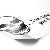 Een schedel leeft in je gezicht foto afdruk (Hoek)