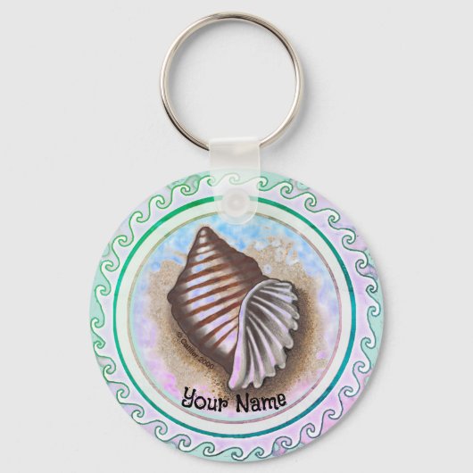 Een schelp  sleutelhanger (Voorkant)