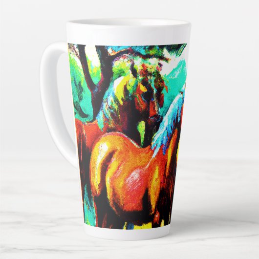 Een scherp en vrolijk stuk paardenkunst. Bestel nu Latte Mok (Linkerhoek)