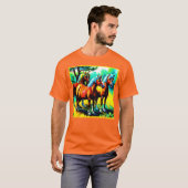 Een scherp en vrolijk stuk paardenkunst. Bestel nu T-shirt (Voorkant volledig)