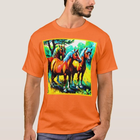 Een scherp en vrolijk stuk paardenkunst. Bestel nu T-shirt (Voorkant)