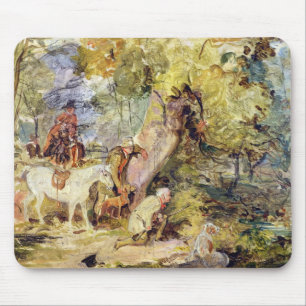 Een schets voor 'Foresters Stalking Deer' (olie bo Muismat