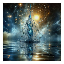 Een scheut zuiver water op een blauw meer