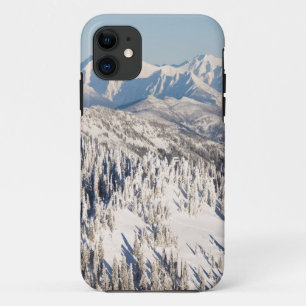 Een schilderachtig uitzicht op besneeuwde bergen e iPhone 11 hoesje