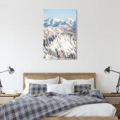 Een Schilderachtig Uitzicht van Snowy-bergen en -b Canvas Afdruk (Insitu (Slaapkamer))