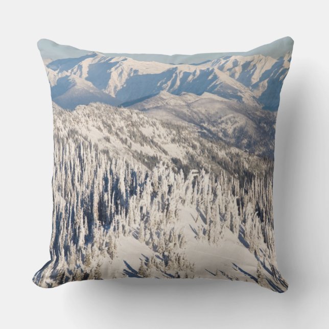 Een Schilderachtig Uitzicht van Snowy Mountains an Kussen (Voorkant)