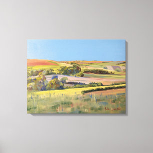 Een schilderij van de Sussex Downs, Engeland Canvas Afdruk