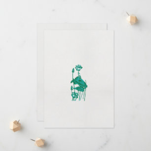 Een schilderij van een bloem en een vis op een zwa aankondiging