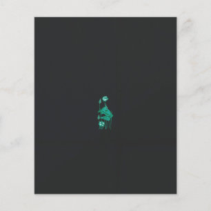 Een schilderij van een bloem en een vis op een zwa flyer