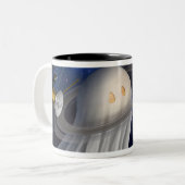 Een schilderij van een kunstenaar tweekleurige koffiemok (Voorkant links)