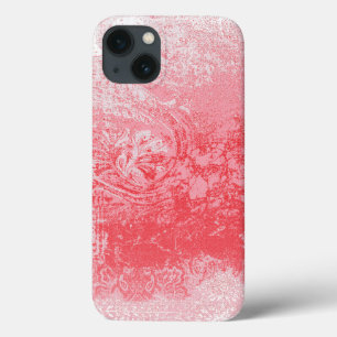 Een schilderij van een rode hemel met bomen iPhone 13 hoesje