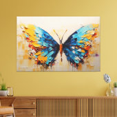 Een schilderij van een vlinder canvas afdruk (Insitu (Woonkamer))