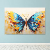 Een schilderij van een vlinder canvas afdruk (Insitu (Houten vloer))