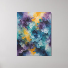 Een schilderij van kleurrijke bloemen canvas afdruk