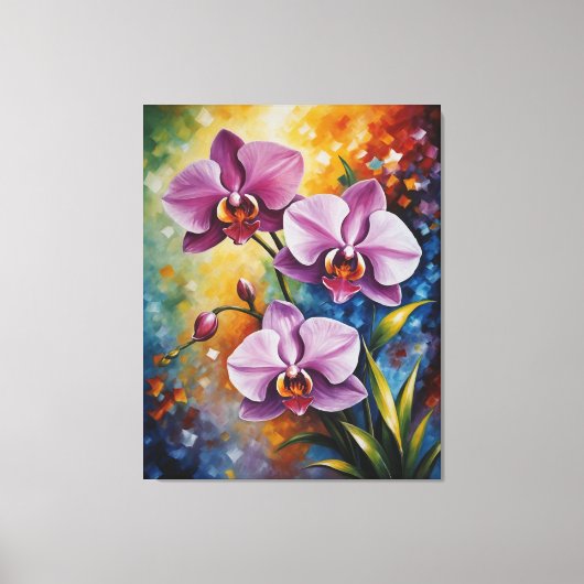 Een schilderij van paarse bloemen canvas afdruk (Voorkant)