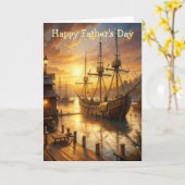 Een schip bij de Docks Vaderdag Kaart (Gele Bloem)