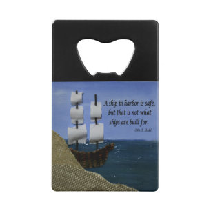 Een schip in de haven is Veilige Inspirerend prijs Kredietkaart Flessenopener