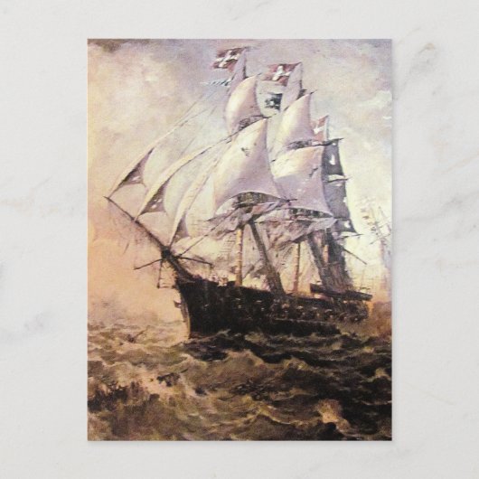 een schip in zee 05 briefkaart (Voorkant)