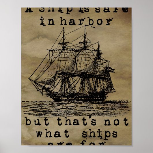 Een schip is veilig in de haven poster (Voorkant)