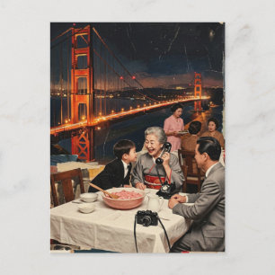 Een Schitterend Diner bij de Brug Mixed Media Briefkaart