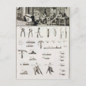 Een schoen en bootmaker en hun hulpmiddelen, van briefkaart (Voorkant)