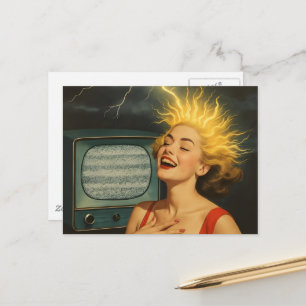 Een schokkende vrouw briefkaart