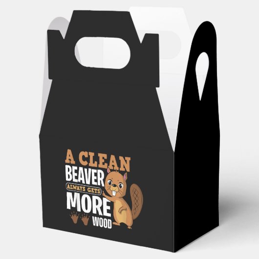 Een schone bever krijgt altijd meer hout grappig c bedankdoosjes (Geopend)