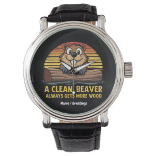 Een schone bever krijgt altijd meer hout grappig c horloge