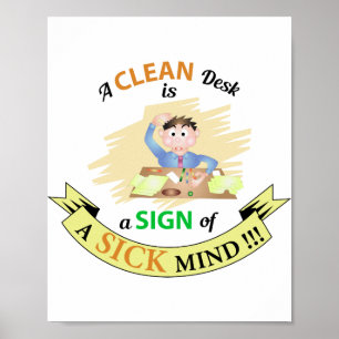 Een schonken bureau is een teken van een Poster va