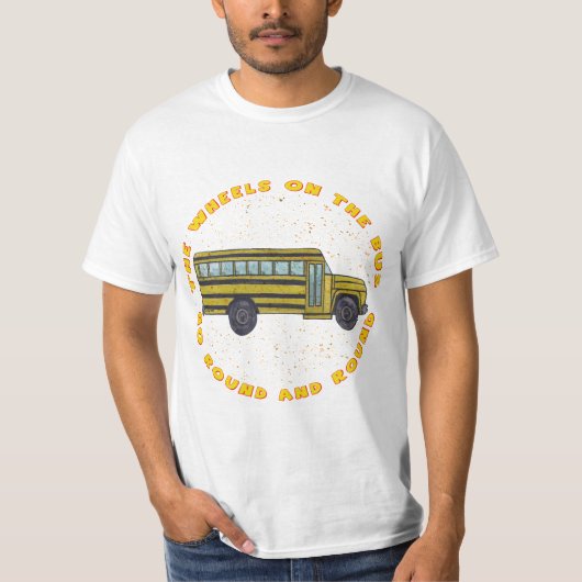 Een schoolbus — T-shirt met wieltjes (Voorkant)