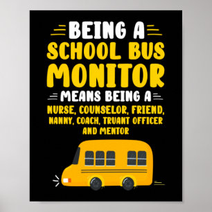 Een schoolbusmonitor zijn poster