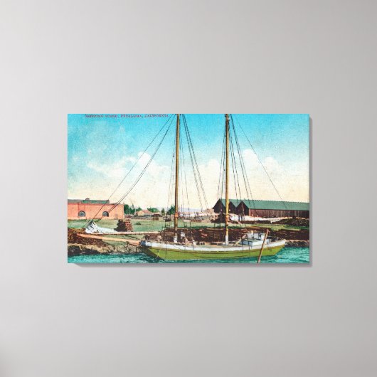 Een Schooner ScenePetaluma, CA Canvas Afdruk (Voorkant)