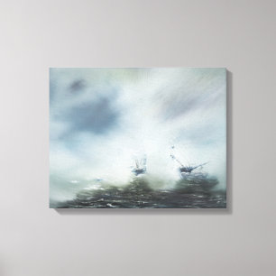 Een schoonmaakactie in de zee mist Kapitein Canvas Afdruk