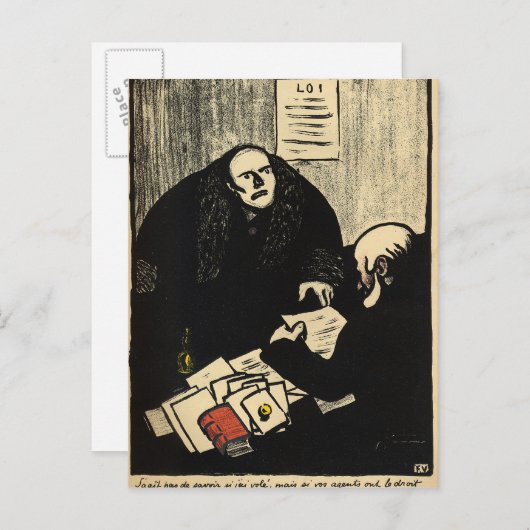 Een schuldige verdachte probeert een vraag te stel briefkaart (Voorkant / Achterkant)