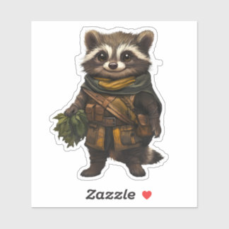 Een schurkachtige wasbeer sticker