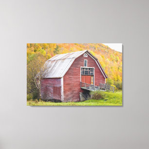 Een schuur in de Green Mountains van Vermont. Hanc Canvas Afdruk